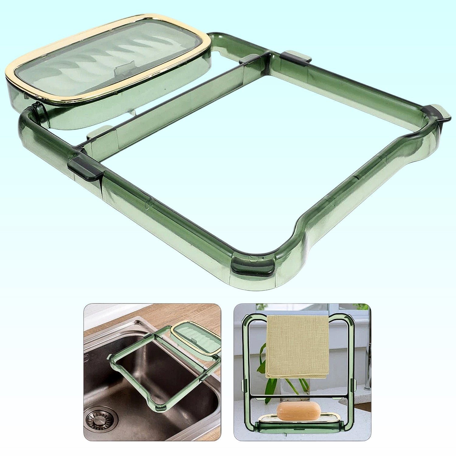 2-in-1 Bathroom Organizer – Self-Adhesive Soap Holder & Towel Rack