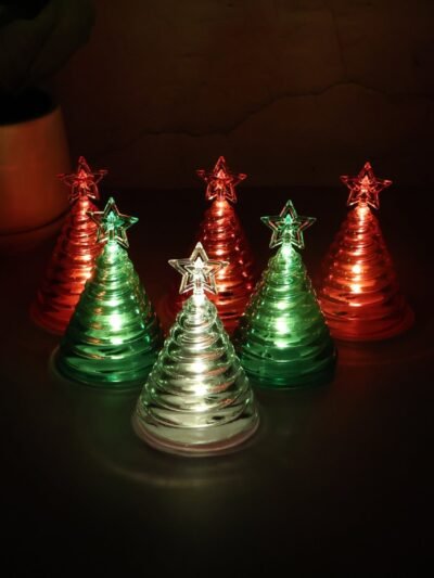 LED Christmas Tree Decorative Lights – Set of 6 Mini Battery Operated Lamps
