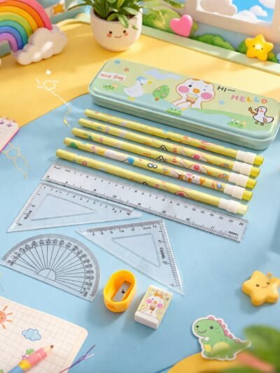 Cartoon Geometry Box Set – Fun & Organised School Supplies