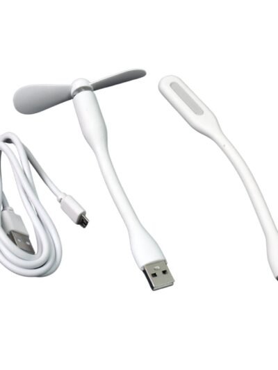 Portable USB Fan Set � Mini Fan, LED Light & Cable | Indo Glow