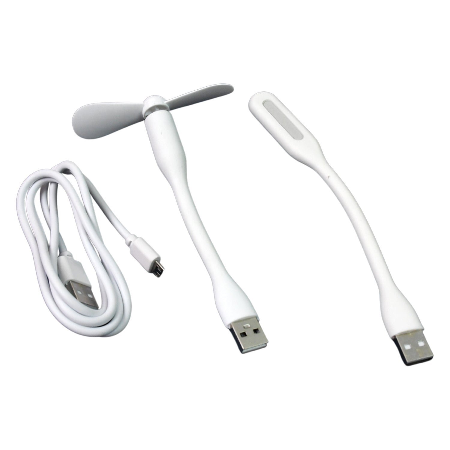 Portable USB Fan Set � Mini Fan, LED Light & Cable | Indo Glow