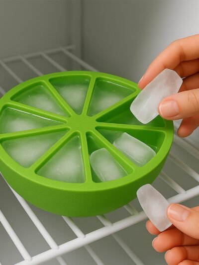 Lemon Shape Silicone Ice Cube Tray – 8-Slot Flexible Mold