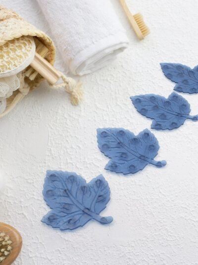 Baby Anti-Slip Bath Mat – Leaf Shaped PVC 4 Pc Set | CrystalWash