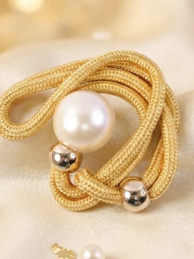 Decorative Curtain Tieback – Elegant Pearl Accent & Braided Rope