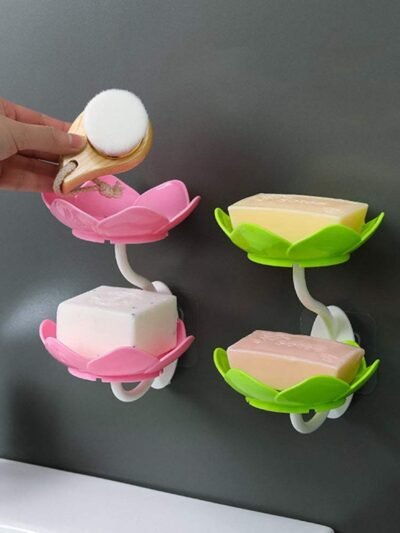Self-Draining Soap Dish – Flower Design Bathroom Holder | VelvetBubbles