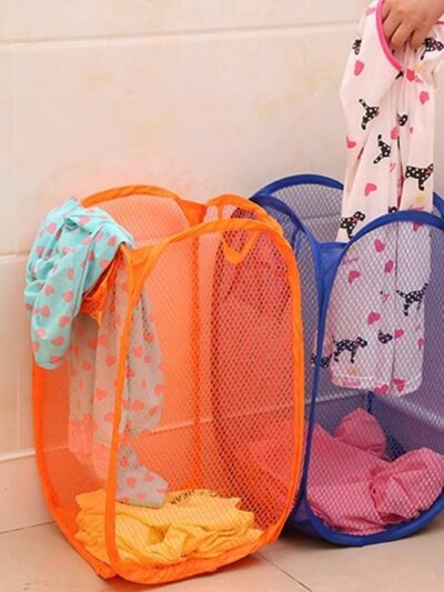 Foldable Laundry Basket – Space-Saving Mesh Hamper | Organivo
