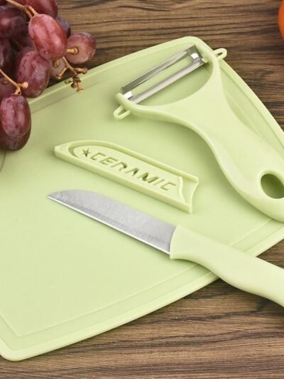 Kitchen Knife Set – 3-Pc Peeler & Stainless Steel Knives | CookAura