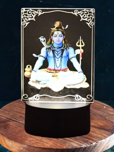 Lord Shiva 3D LED Frame – Soft Warm White Light Decor