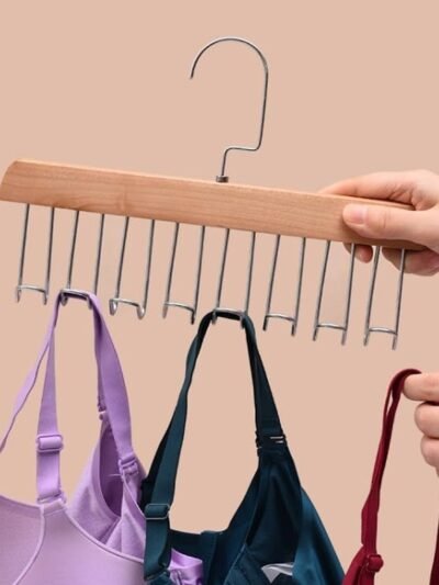 Space Saving Hanger – 8-Hook Lotus Wood Closet Organizer | Organivo