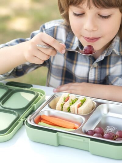 Fresca Stainless Steel 3 Compartment Lunch Box – Leakproof & Portable