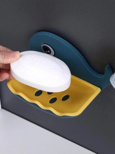 Wall Mounted Soap Holder – Fish Shape Double Layer Adhesive | VelvetBubbles
