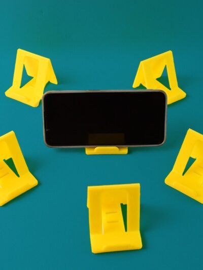 Plastic Mobile Phone Stand – Adjustable Foldable 6-Piece Set