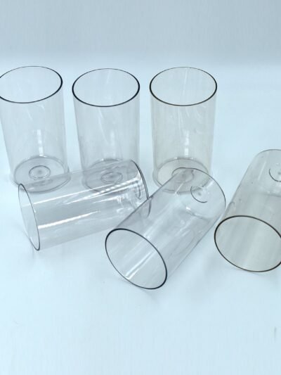 Plastic Glasses Set – Unbreakable Transparent 350ml (Set of 6) | Ganesh