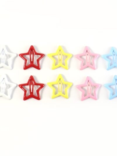 Metal Star Hair Clips – Set of 10 Colorful Barrettes for All Ages