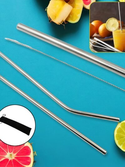 Stainless Steel Straws – Reusable Set with Travel Case | Happy Bathers