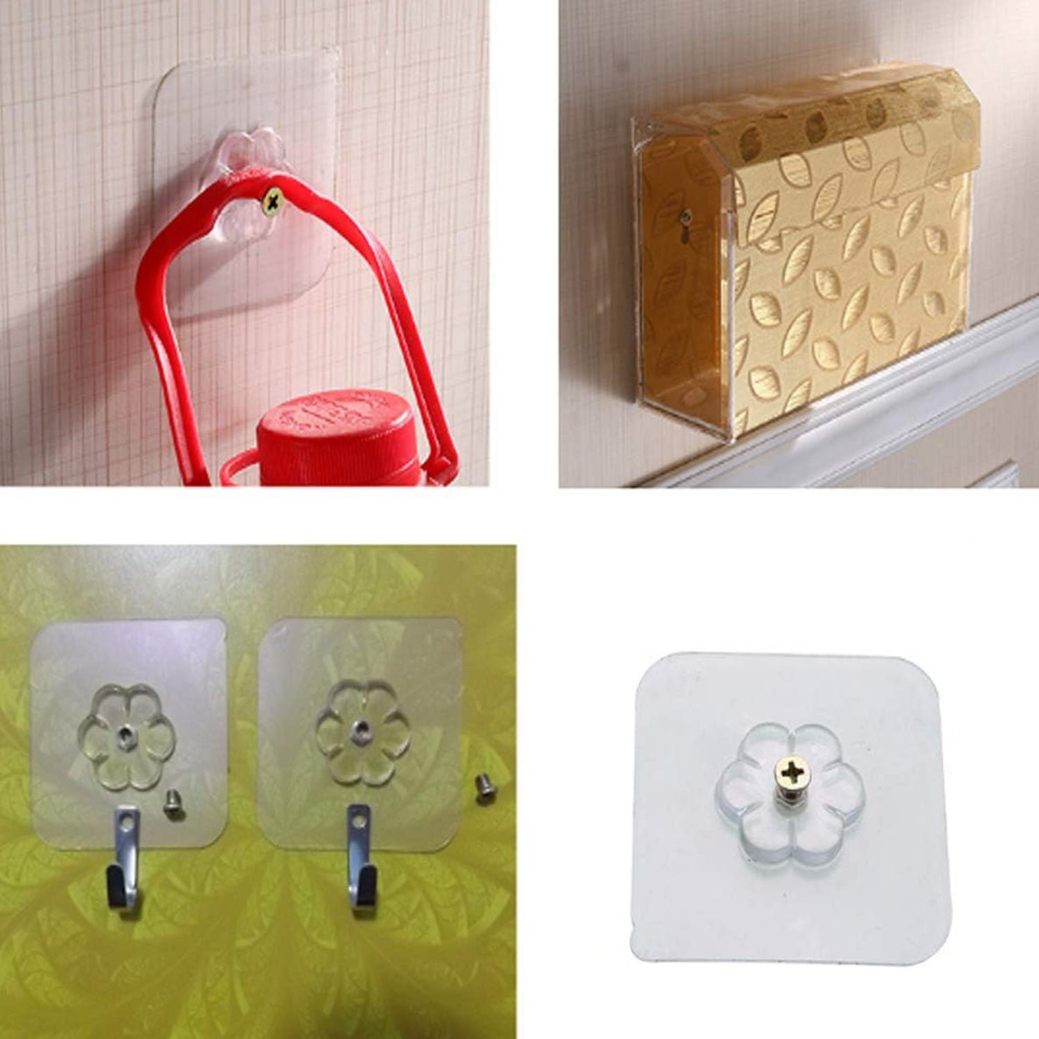 Self Adhesive Hooks � Drill-Free Heavy Duty 4 Pcs Set | GlimmerHome
