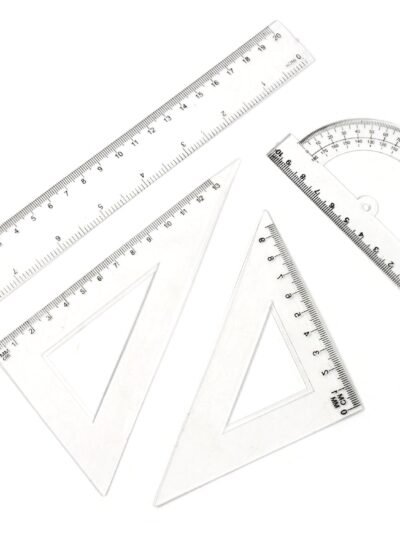 Plastic Geometry Set – Accurate Triangle Ruler & Protractor