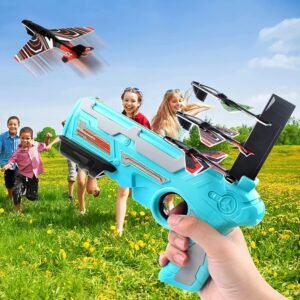 Airplane Launcher Toy – 5 Foam Planes & Gun | Play & Move