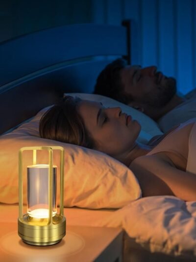 Crystal Table Lamp – 3-Color Rechargeable LED Light | Indo Glow