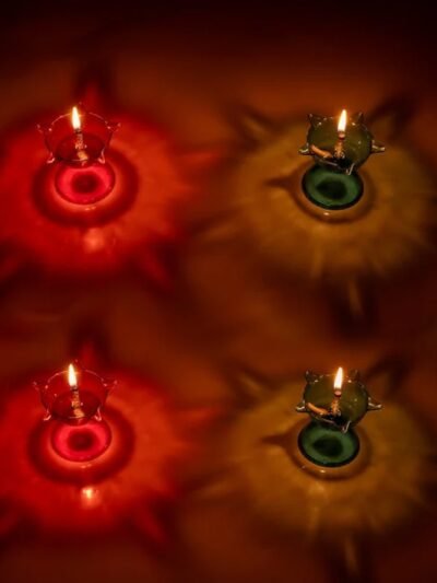 Reflection Diya Set – Multi-Shape Colourful Candle Cups | Indo Glow