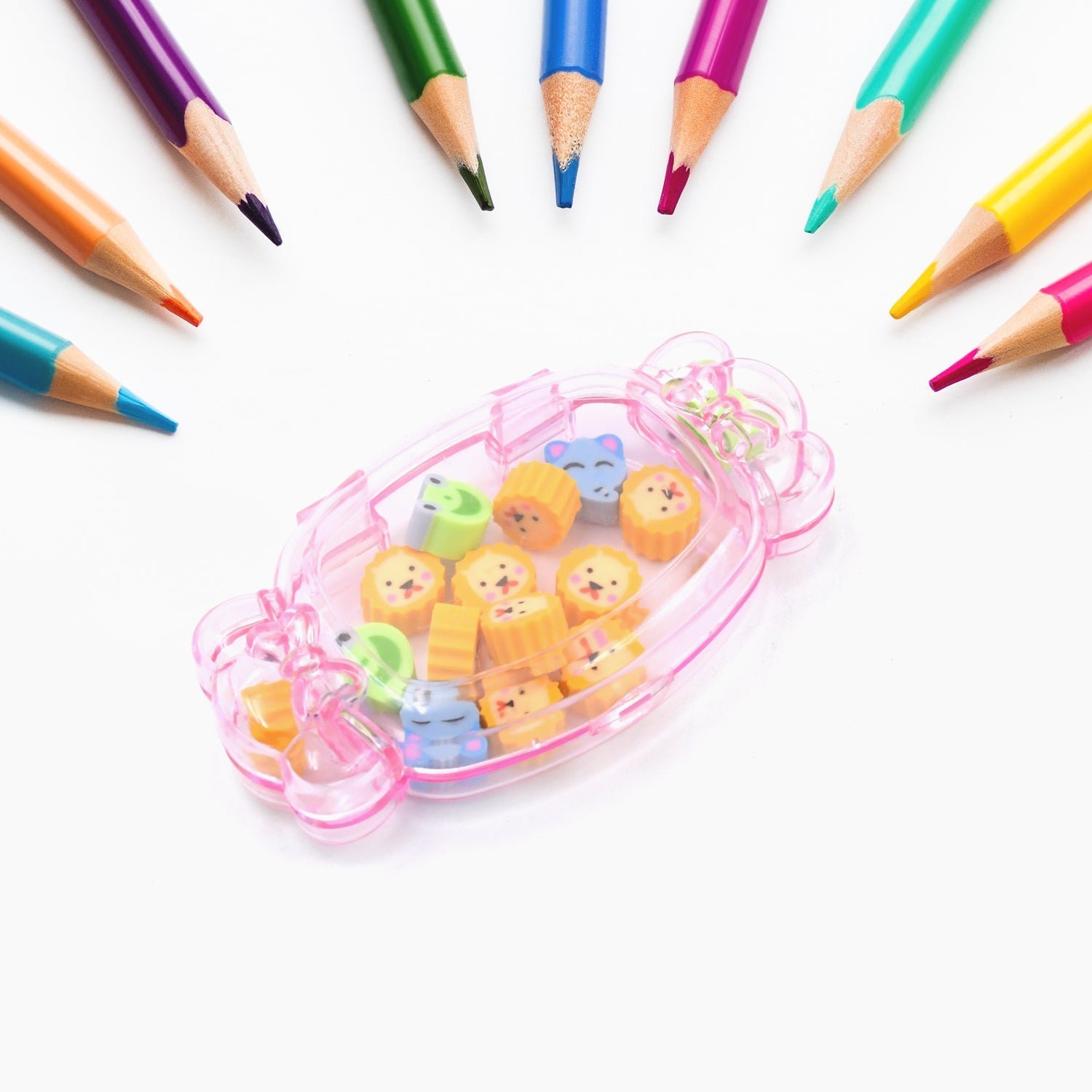 School Eraser Set – 15 Multi-Design Rubber Erasers | Velvet Wipe