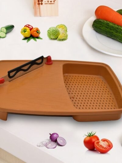 Plastic Cutting Board – Non-Slip with Holder |