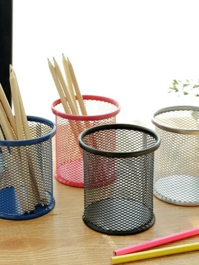 Metal Mesh Pen Holder – Desk Organizer & Pencil Stand | Deskrova