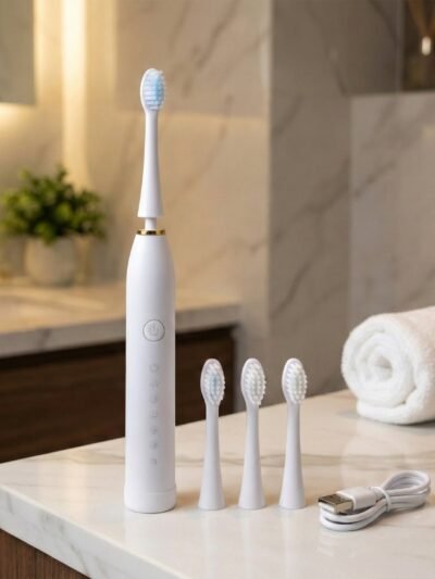 Electric Toothbrush – Rechargeable with 3 Extra Replacement Heads