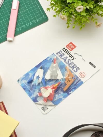 Fun Erasers for Kids – Gun & Plane Shapes (4-Pack) | TinyTrendy