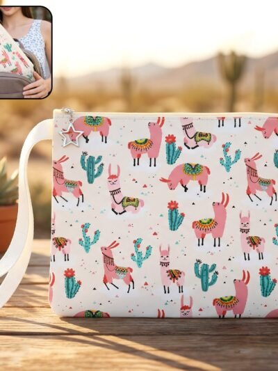 Printed Zipper Pouch – Compact Multipurpose Organizer with Wrist Strap