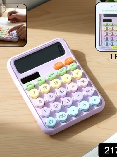 Desktop Calculator – Large Display & Soft Multicolor Keys
