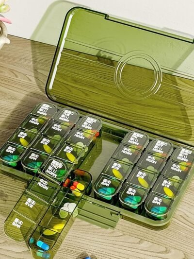 Weekly Pill Organiser � 21-Grid Daily Medication Box | Organivo