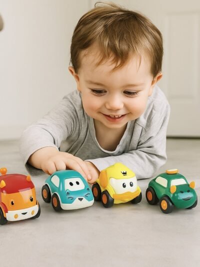 Toddler Toy Cars Set – 12-Piece Colorful Pull Back Vehicles