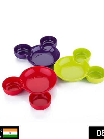 Kids Snack Plate – Mickey Shaped Sectioned Wheat Straw Plate | Baby Ladle