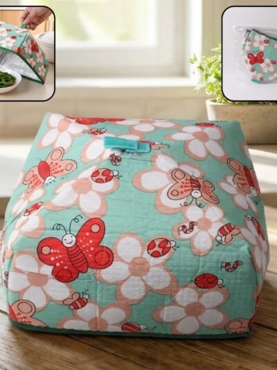 Foldable Food Cover – Reusable Mesh with Butterfly Print