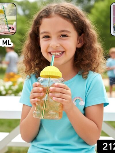 Bear Shape Kids Drinking Cup with Straw – 350ml Fun Hydration