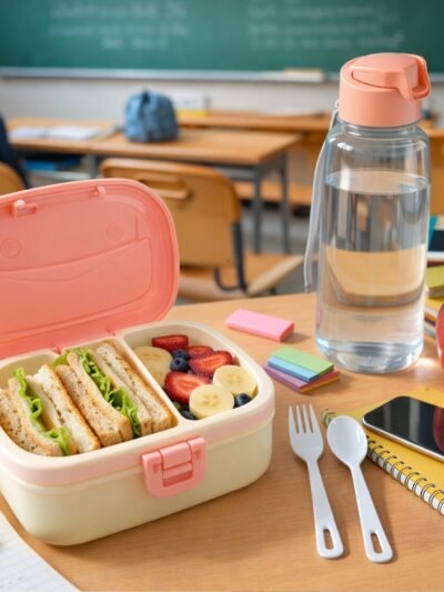 Plastic Lunch Box Set – Secure Lock Lid & Dual Compartments