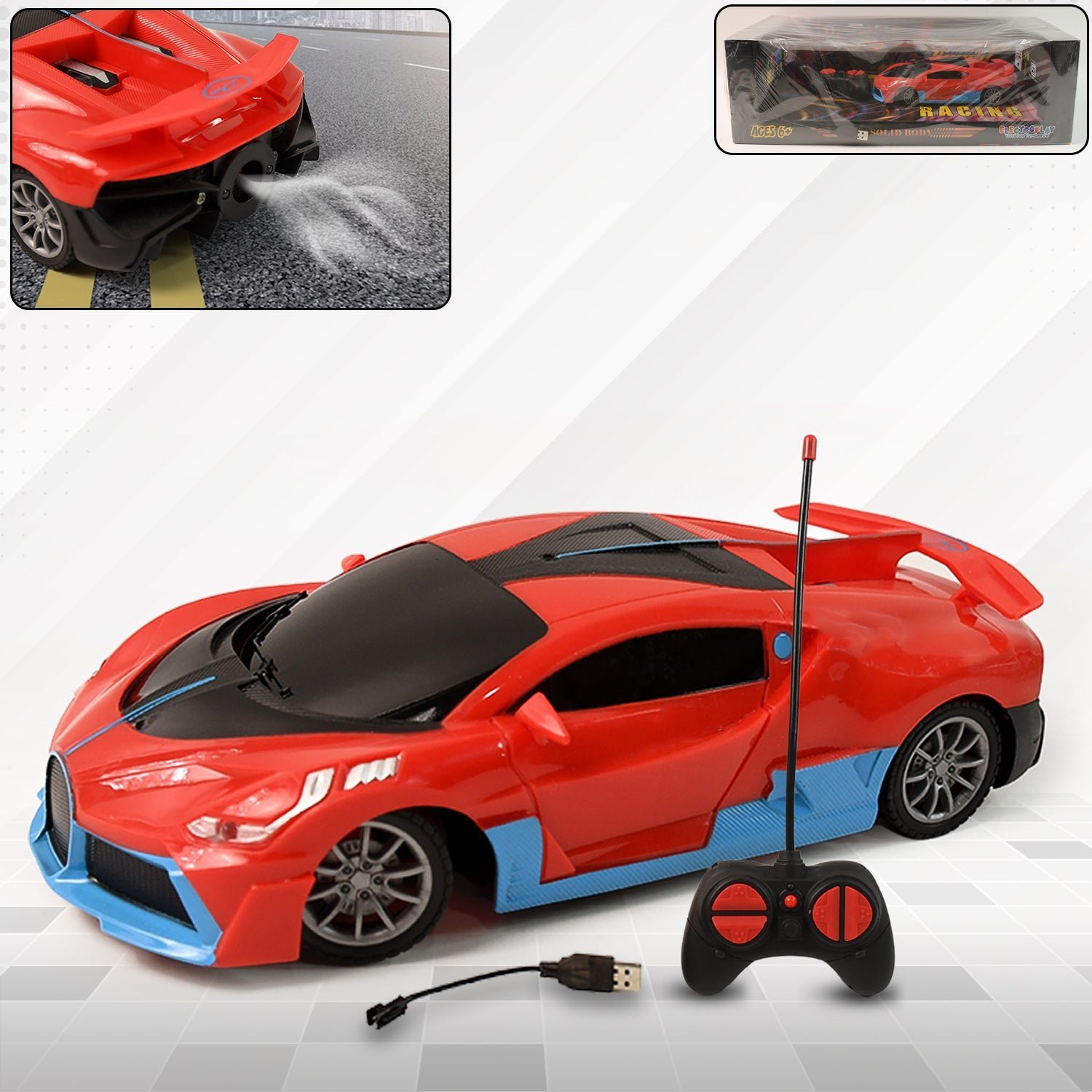 High-Speed RC Sports Car – Realistic Spray Exhaust Effect