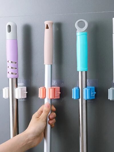 Self-Adhesive Mop Holder � Wall Mount Broom Organizer | Storenzo