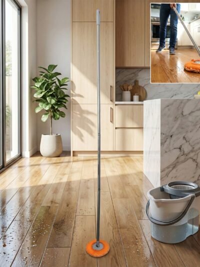 Spin Mop with Microfiber Head – Easy & Efficient Floor Cleaning