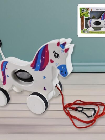 Unicorn Pull Along Toy – Encourages Toddler Walking & Motor Skills