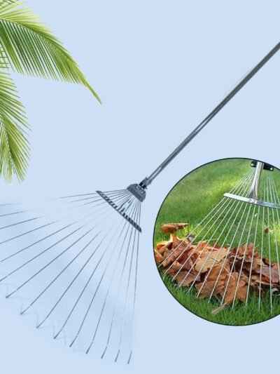 Adjustable Garden Rake – Telescopic Steel for Lawn Cleanup | Indo Glow