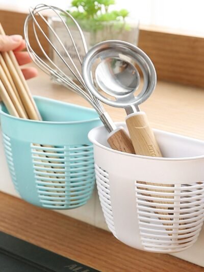 Hanging Plastic Storage Basket – Wall Mounted Organizer | Bathora