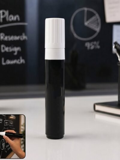 Black Chalk Marker Pen � Liquid Erasable for Chalkboard & Glass