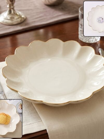 Lotus Flower Decorative Serving Tray � Elegant Snack & Dry Fruit Platter