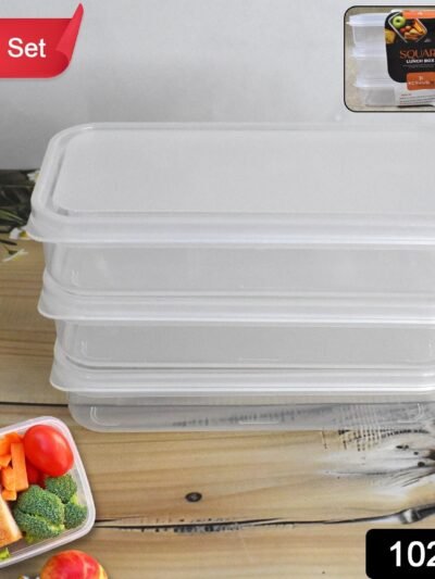 Plastic Lunch Box Set � 3-Piece Square Storage | Konvex