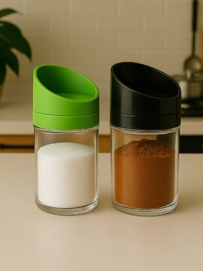 Kitchen Storage Jars – Airtight 2-Piece Slant-Lid Set