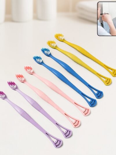 2-in-1 Toothbrush Tongue Scraper – Soft Bristles & 8 Pcs | BrushedUp