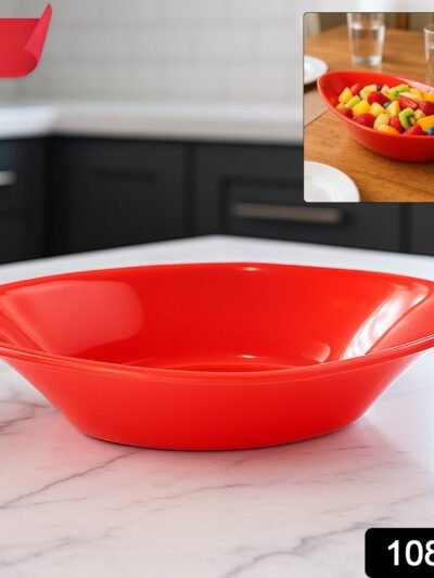 Plastic Marin Serving Bowl – Deep Oval Red Glossy Finish