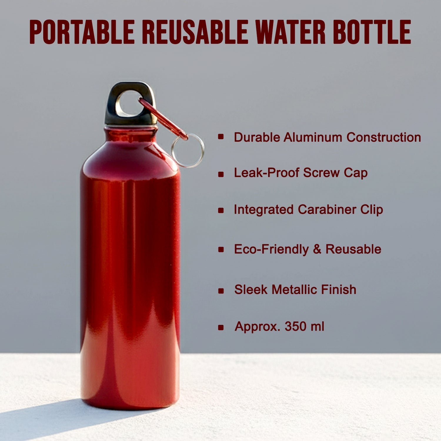 Reusable Water Bottle – Compact Leak-Resistant 350ml